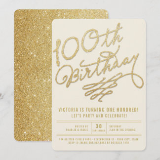 Convite para Aniversário de 100 anos adulto com br