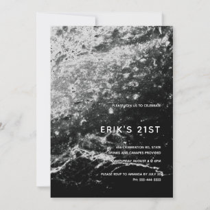 Convite para aniversário de 21 anos de mármore Abs