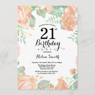 Convite Para aniversário de 21 anos De Pessegueir