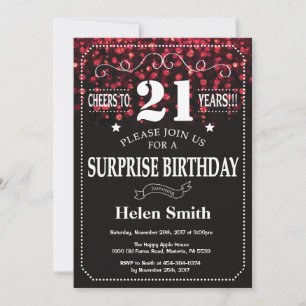 Convite para aniversário de 21 anos de Surpresa co