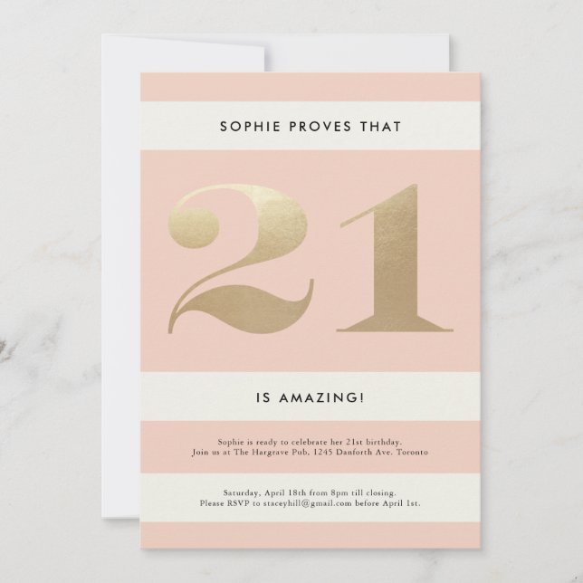 Convite para aniversário de 21 anos // Esmagamento (Frente)
