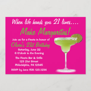 Convite para aniversário de 21 anos Margarita