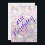 Convite para aniversário de 21 anos Sparkly<br><div class="desc">Um convite aniversário de 21 anos divertido e flertante num pano de fundo de luzes coloridas. Este convite pode ser facilmente alterado para qualquer idade.</div>