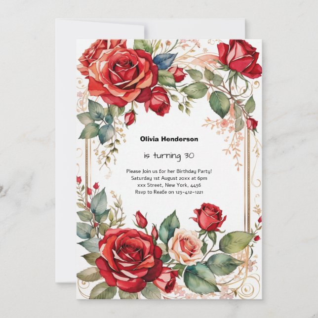 Convite para aniversário de 30 anos (Frente)