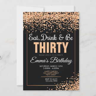 Convite para aniversário de 30 anos. Confetti Conv