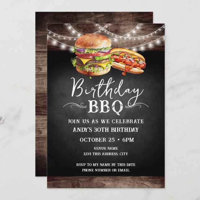 Convite para aniversário de 30 anos de Aniversário (Frente/Verso)