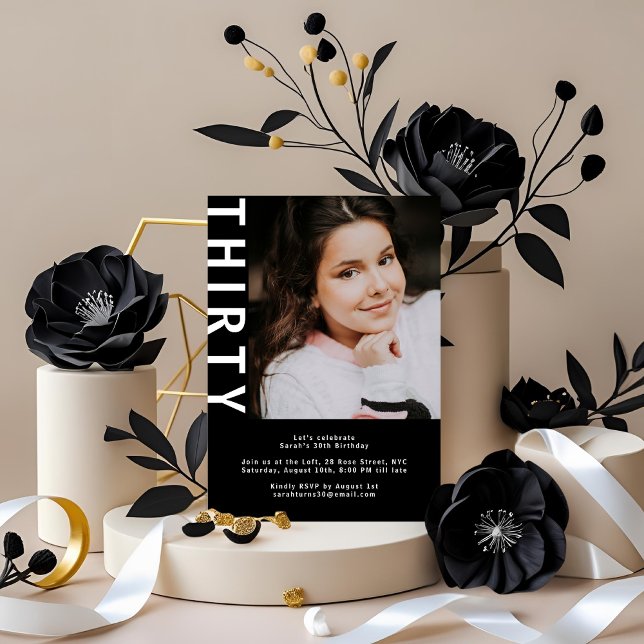 Convite para aniversário de 30 anos de Fotografias (Criador carregado)