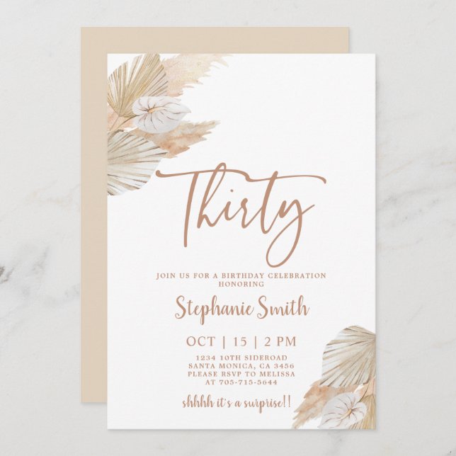 Convite para aniversário de 30 anos de Grass Pampa (Frente/Verso)