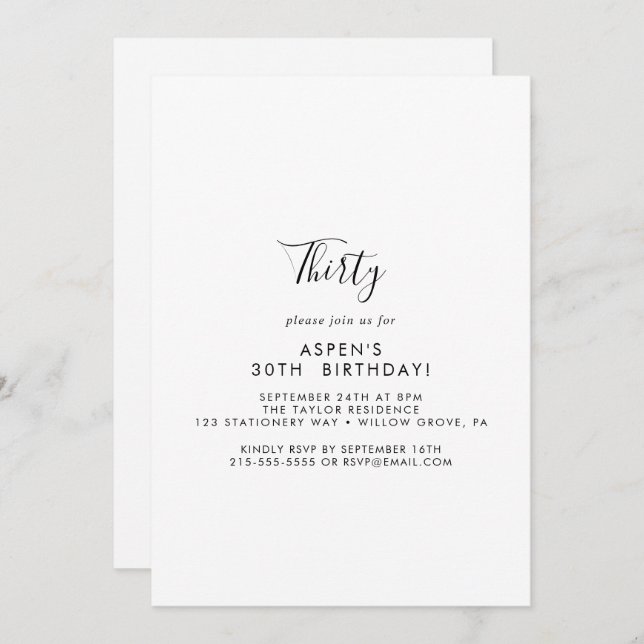 Convite para aniversário de 30 anos de Script Mode (Frente/Verso)