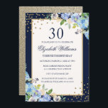 Convite para aniversário de 30 anos de Sparkle flo<br><div class="desc">Convites de aniversário florais mais bonito na Loja Little Bayleigh!</div>