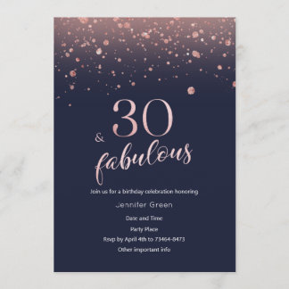 Convite para aniversário de 30 anos Dourado do Ros