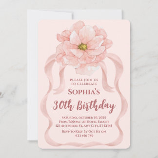Convite para aniversário de 30 anos Floral