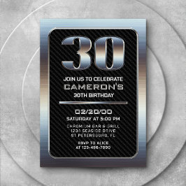 Convite para aniversário de 30 anos masculino