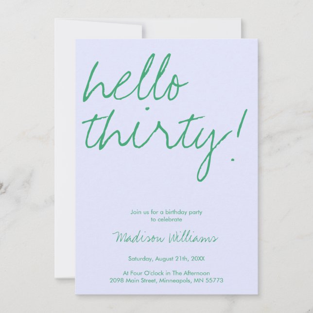 Convite para aniversário de 30 anos moderno (Frente)