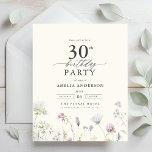 Convite para aniversário de 30 anos oral de orçame<br><div class="desc">Celebre em estilo com um convite para aniversário de 30 anos de caligrafia floral de jardim, perfeito para um evento de marco. Com designs florais vibrantes e caligrafia elegante, este convite dá um tom caprichoso mas sofisticado para a sua celebração. O tema do jardim exuberante combina beleza natural com uma...</div>