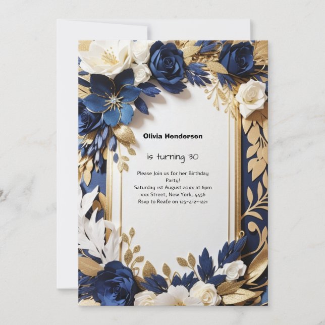 Convite para aniversário de 30 anos personalização (Frente)