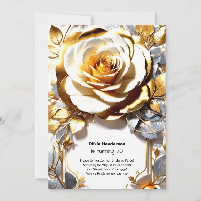 Convite para aniversário de 30 anos personalização (Frente)