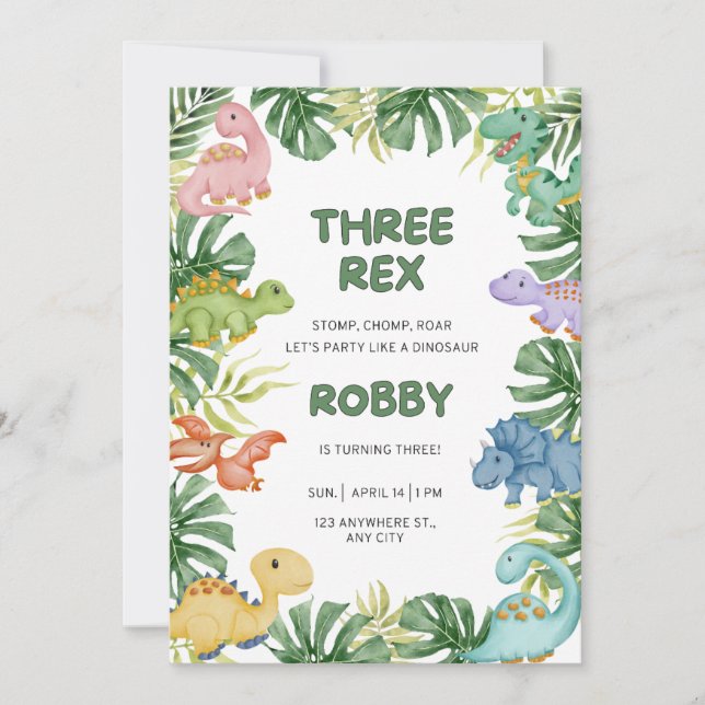 Convite para aniversário de 3 anos (Frente)