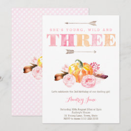 convite para aniversário de 3 anos de aquarelas, b