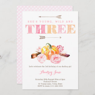 convite para aniversário de 3 anos de aquarelas, b