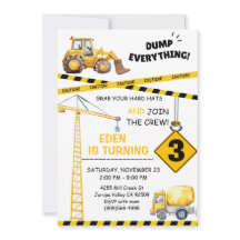 Convite para aniversário de 3 anos de Construção