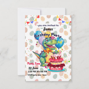 Convite para aniversário de 3 anos de dinossauro