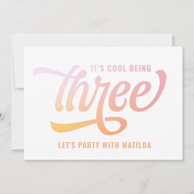 Convite para aniversário de 3 anos de três festas  (Frente)