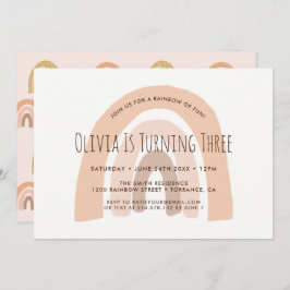 Convite para aniversário de 3 anos do Boho Pastel