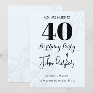 Convite para aniversário de 40 anos