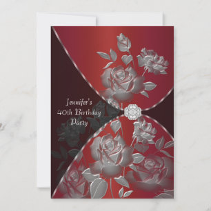 Convite para Aniversário de 40 anos da Mulher Rosa