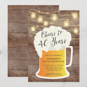Convite para aniversário de 40 anos de 40 anos