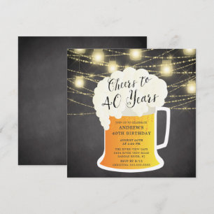 Convite para aniversário de 40 anos de 40 anos