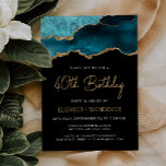 Convite para aniversário de 40 anos de Agate Doura<br><div class="desc">Este elegante convite de festas apresenta uma imagem de aquarela de um geode agado em tons de azul lacrimogêneo com realces de brilho dourado falsos. As palavras "aniversário de 40 anos" aparecem em um guião de escrita manual de cor dourada. Personalize-o com o nome da honraria em texto dourado e...</div>