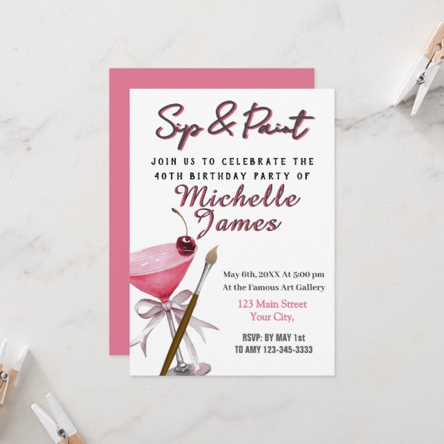 Convite para aniversário de 40 anos de Arte de Sip (Frente/Verso In Situ)