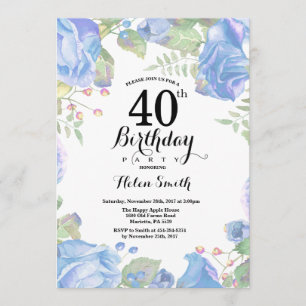 Convite para aniversário de 40 anos de Azul Botâni