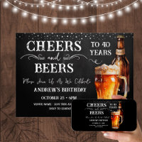 Convite para aniversário de 40 anos de cervejas e 