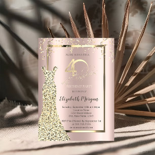 Convite para aniversário de 40 anos de Rosa de ve