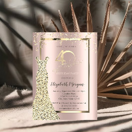 Convite para aniversário de 40 anos de Rosa de ves