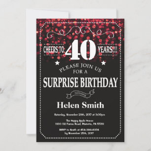 Convite para aniversário de 40 anos de Surpresa d