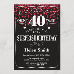 Convite para aniversário de 40 anos de Surpresa d