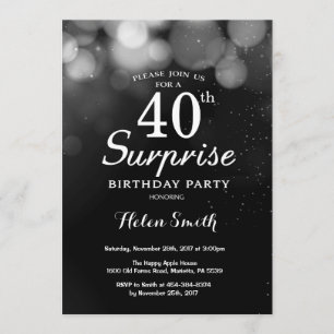 Convite para aniversário de 40 anos de Surpresa d