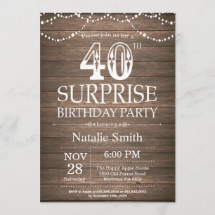 Convite para aniversário de 40 anos de Surpresa Ru