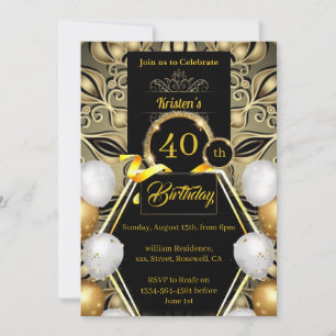 Convite para aniversário de 40 anos personalização