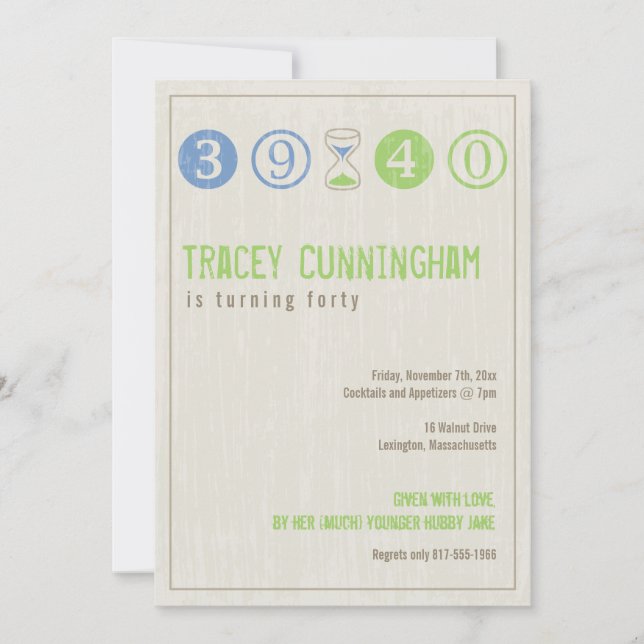 Convite para aniversário de 40 anos - Personalizar (Frente)