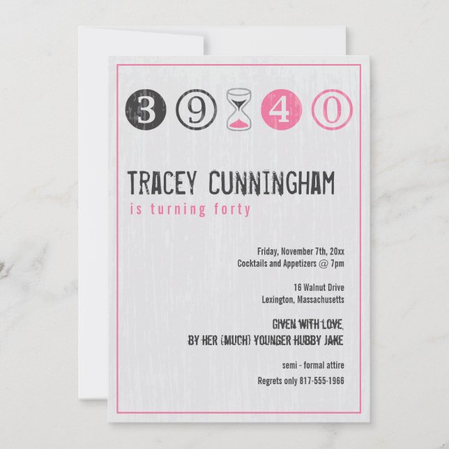 Convite para aniversário de 40 anos - Personalizar (Frente)