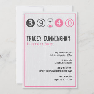 Convite para aniversário de 40 anos - Personalizar