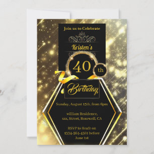 Convite para aniversário de 40 anos personalizável