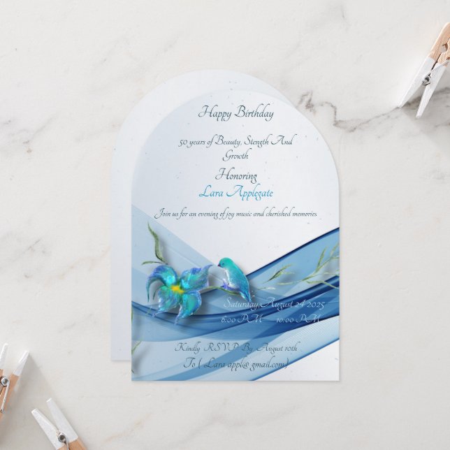 convite para aniversário de 50 anos (Frente/Verso In Situ)