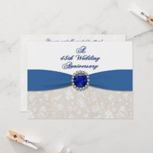 Convite para aniversário de casamento Damask 45th