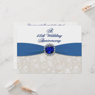 Convite para aniversário de casamento Damask 45th